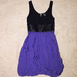 Black and purple dress with bubble hem